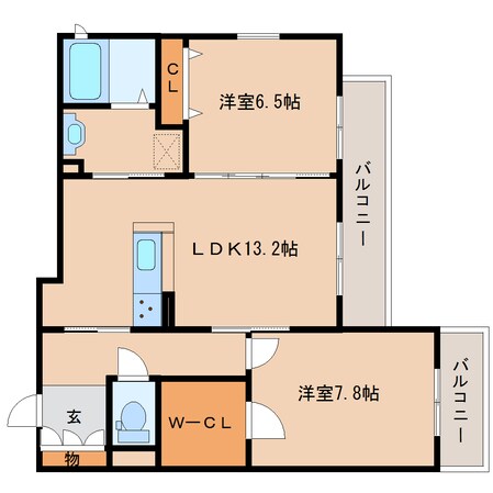 奈良駅 徒歩5分 3階の物件間取画像